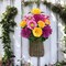 14-Stem Cemetery Flowers for Grave – Silk Peony & Daisy Bouquet, 19.3” Multicolor Artificial Flowers for Headstones, Vases, and Outdoor Memorial Decorations (2 Pcs)